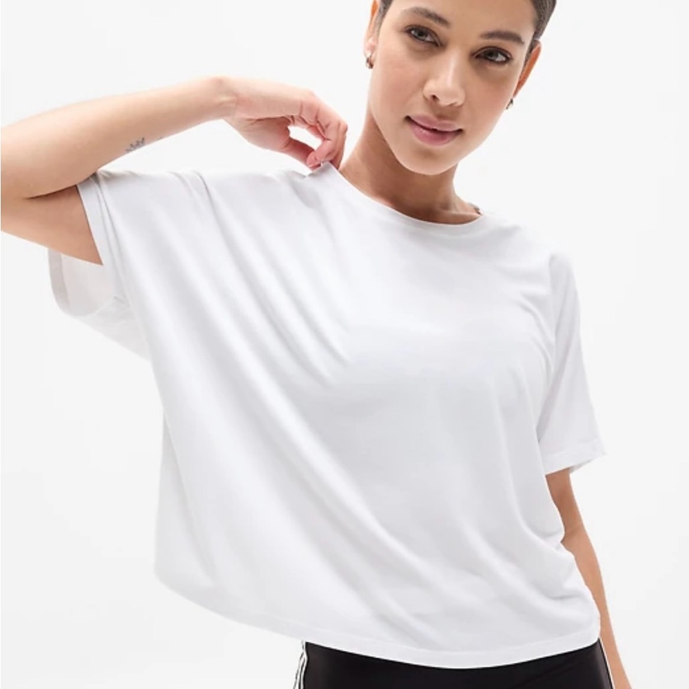 Athleta White Short Sleeve Tee